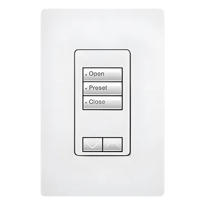 Teclado de pared seeTouch / 3 botones + subir-bajar / 120 V 0.5 A / requiere neutro / RF 431-437 MHz / RadioRA 2 / blanco