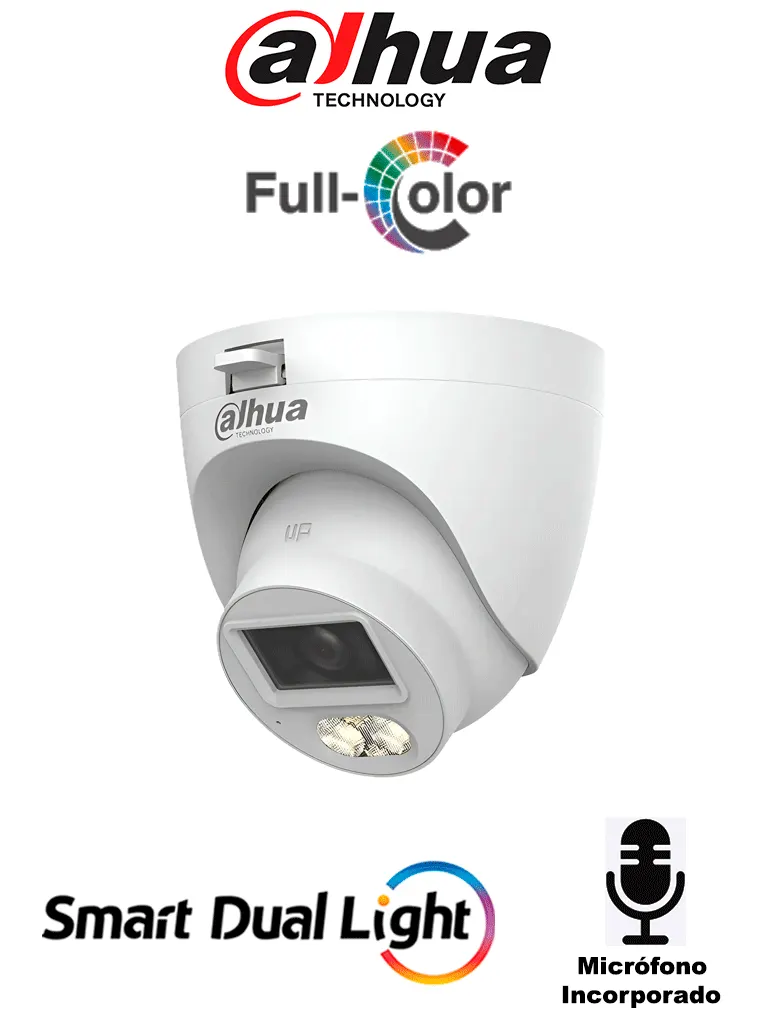 Cámara domo DAHUA DH-HAC-HDW1801TLQN-IL-A-S3 4K con audio