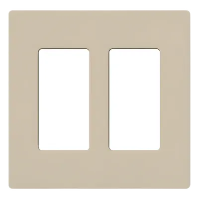 Placa de Pared / 2 Espacios / Diseño sin Tornillos Visibles / Acabado Satinado Taupe / Perfil 7.6 mm