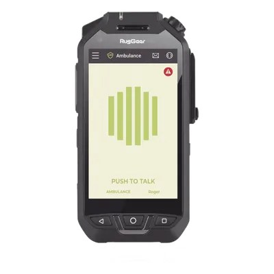 Smartphone MCPTT / Botón PTT y Selector de Canal / Altavoz 105 dB / IP68 y MIL-STD-810H / LTE Global / Batería 5000 mAh