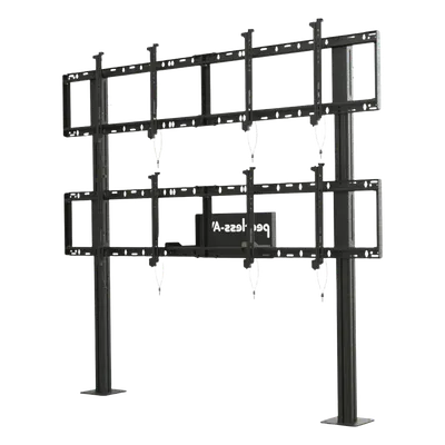 Soporte Modular Video Wall Pedestal 2x2 / Ajuste Micro Sin Herramientas 8 Puntos / Capacidad 500 lb (227 kg) / VESA 200x200 a 600x400 mm / Aluminio / Gestión Cableado y Almacenamiento / Displays 46' a 60' / Profundidad Máx 5' (127 mm)