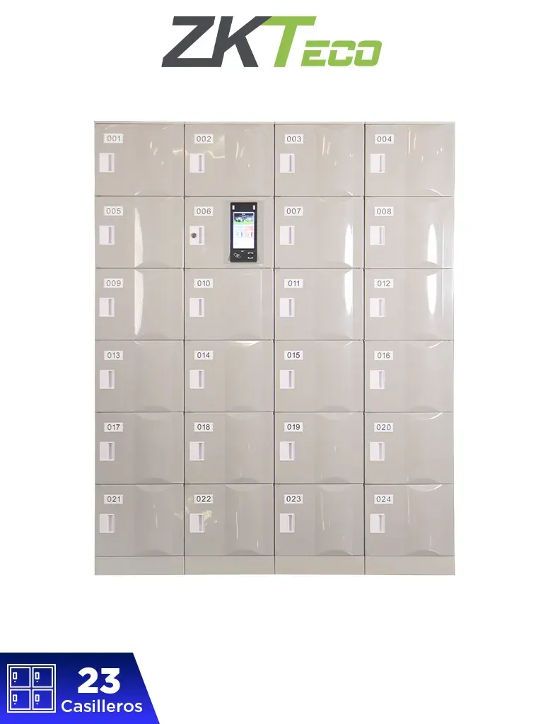 ZKTECO LOCKERPADG4PRO23 - Solución para lockers  inteligentes con reconocimiento facial / 50,000 usuarios /  Capacidad para 23 lockers