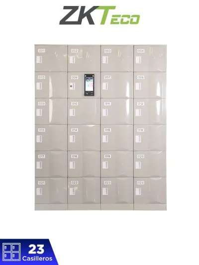 ZKTECO LOCKERPADG4PRO23 - Solución para lockers  inteligentes con reconocimiento facial / 50,000 usuarios /  Capacidad para 23 lockers