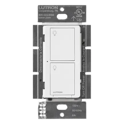 Interruptor inalámbrico Lutron Caseta PD6ANSWH para iluminación y ventiladores