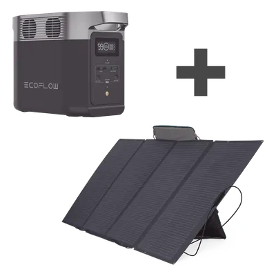 Kit Estación de Energía Portátil / 1024Wh LiFePO4 / Panel Solar Flexible 400W / 3000 Ciclos / X-Boost 2400W