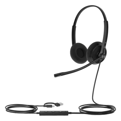 Diadema Alambrica / Dual / USB-C/A / Cancelación Pasiva de Ruido / 110 g / Brazo 320°