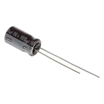 Capacitor Electrolítico de Aluminio / 100 µF / 16 Vcc / Radial / 105 °C / 5 x 11 mm