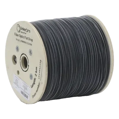 Fibra óptica drop plana LINKEDPRO LPDROPA21C/2KM de 2 km