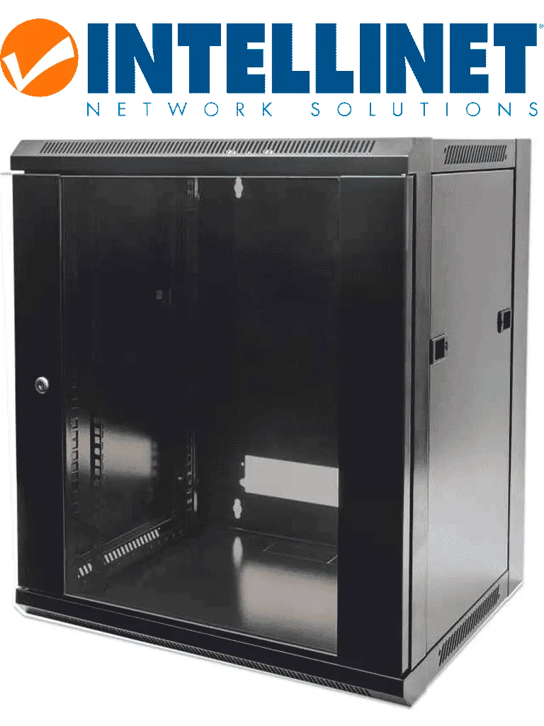 INTELLINET 711715 - Gabinete mural de 6U / 19" / Empaque Flat-Pack, 450 mm de profundidad / Negro (Sobre Pedido)