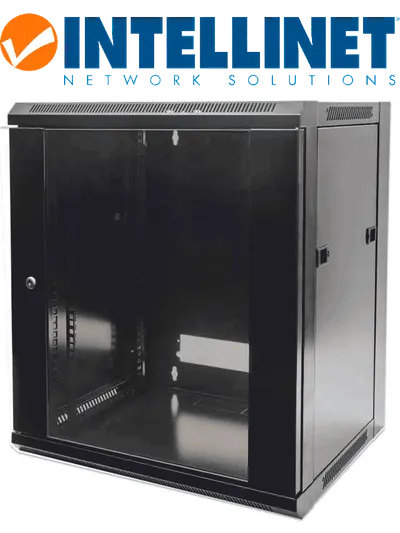INTELLINET 711715 - Gabinete mural de 6U / 19" / Empaque Flat-Pack, 450 mm de profundidad / Negro (Sobre Pedido)