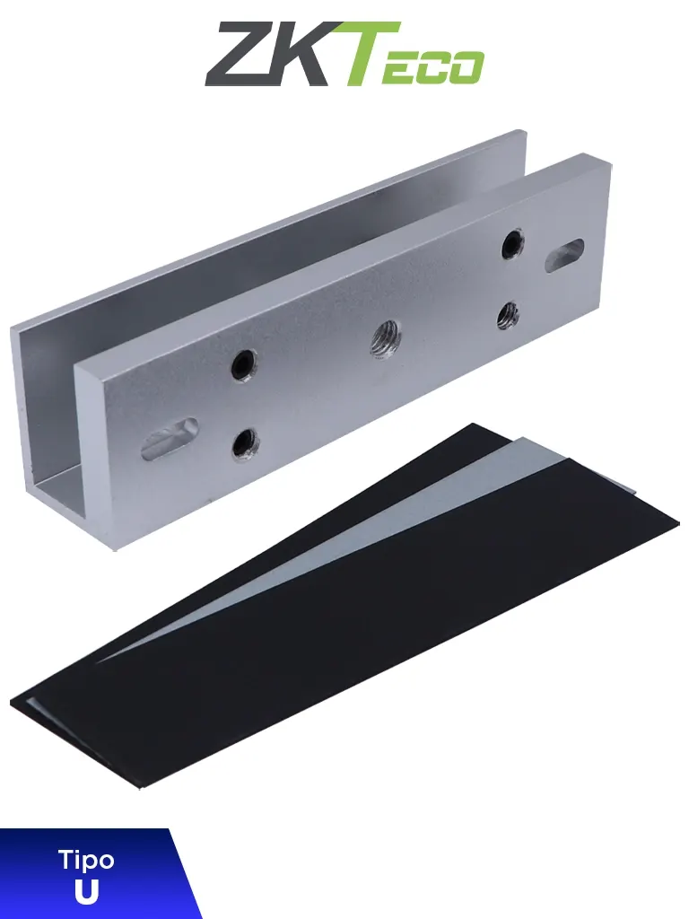 Soporte tipo U ZKTeco LMB-180U para puertas de vidrio sin marco