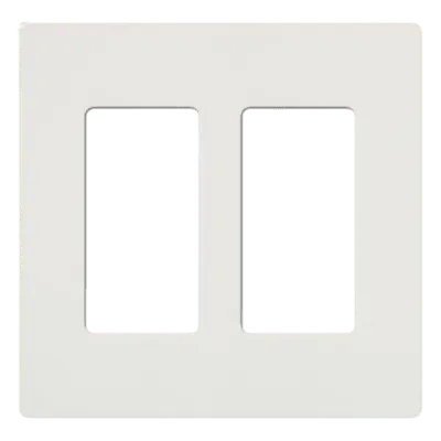 Placa de pared Lutron CW2WH de 2 espacios, blanca y sin tornillos visibles