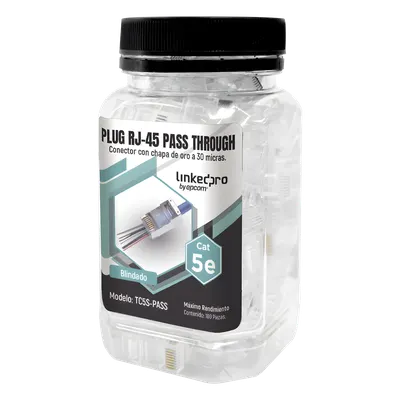 Plug RJ45 pass through LINKEDPRO TC5S-PASS Cat5e blindado
