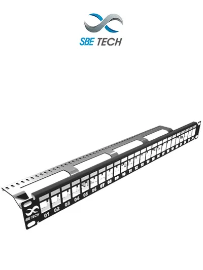 Panel de parcheo modular SBE TECH SBE-PMODS blindado de 24 puertos