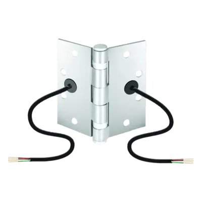 Bisagra de Transferencia Eléctrica / 12-24 VAC/VDC / 4 Hilos 28AWG / 5 Nudillos / Acero Anti-Vandalismo / Energía y Datos