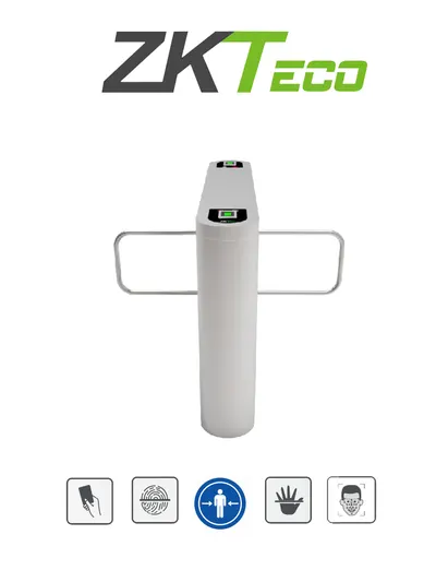 ZKTECO PROENTRANCE SB02FP - Barrera Peatonal Central Bidireccional de Acero Inox / Alto Flujo / 30 personas por Min / Compatible con ZKT0920005 / Incluye 2 lectores de Huella FR1500 + panel inBio206Pro / Requiere Licencia / 01 pz en IZTACALCO