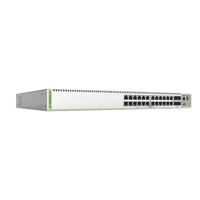 (GS980MX/28) Switch Stack L3, 24 puertos 10/100/1000-T, 4 Puertos SFP+ 10G, Fuente de poder fija