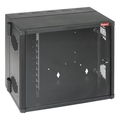 Gabinete de Pared 19in / 12 UR / Profundidad Extendida 635 mm (25 in) / Puerta Vidrio Templado / NEMA 12 / Montaje Sin Herramientas