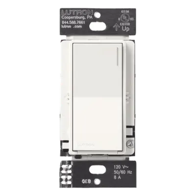 Apagador Auxiliar de Pared / Control 3 Vías o Escalera / 120 V / Hasta 4 Unidades por Principal / 45 m (150 ft) de Alcance / Blanco Mate