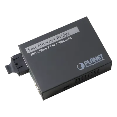 Convertidor de medios 100 Mbps UTP/fibra óptica Mono-Modo hasta 15 Km, conector SC