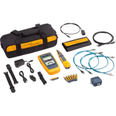 Kit de Comprobador de Cableado, Red y Wi-Fi Ethernet Industrial LinkIQ Duo / Rendimiento hasta 10 Gb/s / Análisis Wi-Fi 6E / Adaptadores M12X M12D M8D / Sonda IntelliTone Pro 200 / PoE Clase 8 90 W / Diagnóstico de Switch y Ping / Gesti&