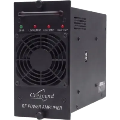 Amplificador de Potencia UHF 100 Watts / 403-450 MHz/ Modular / 19 Pulgadas / Protección VSWR / Enfriamiento Forzado / Alimentación 13.8 VDC