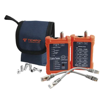 Tester de cables TEMPO PA1594 para LAN de 8 hilos y coaxial