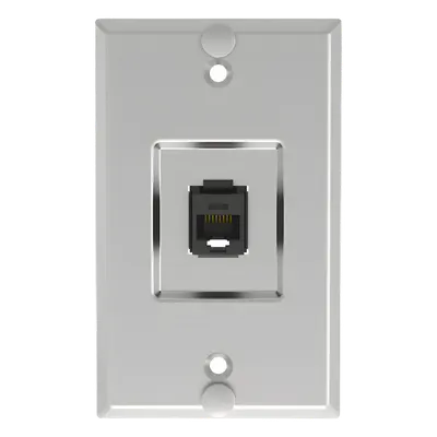 Placa de Pared Vertical / 1 Puerto Keystone / Cat5e / Acero Inoxidable / 114.3 mm (4.50 pulgadas)