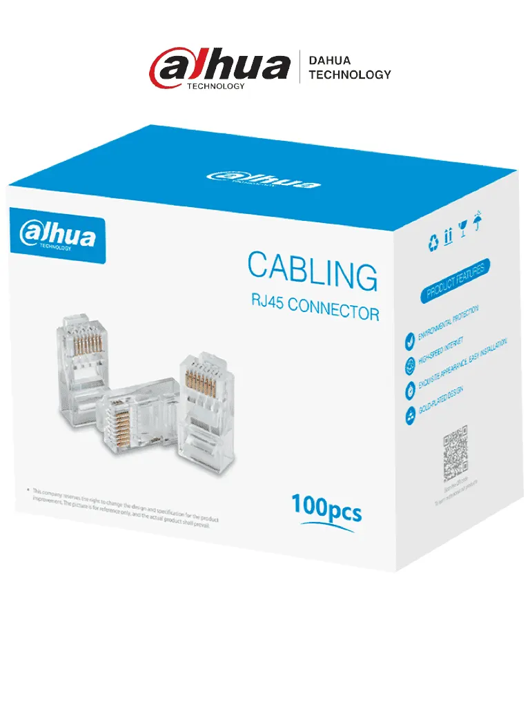 Conector RJ45 CAT6 DAHUA DH-PFM976-631, caja con 100 piezas