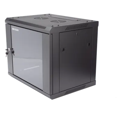 Gabinete para rack HIKVISION DS-XS6409-S/B de 9U con puerta de cristal
