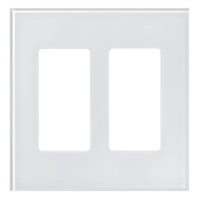 Placa de cristal / 2 espacios / 117.6 x 120.1 mm / cristal termorreforzado con laminado / sin tornillos visibles / apertura Designer / blanco CWH