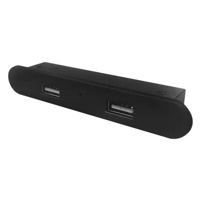 Cargador USB Empotrable / 2 Puertos 5V 2A / Cable 1.5 m / 100-240V / 60°C / Negro