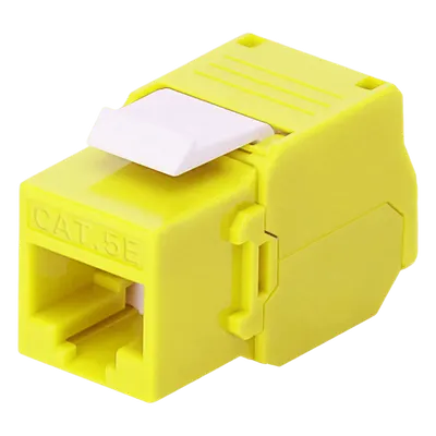 Módulo Jack Keystone / Cat5e / Toolless / Terminación 180° / 1 Puerto / Sin Blindaje / Amarillo