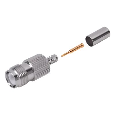 Conector coaxial TNC hembra inverso RF Industries RP-1216-C1 para RG-142/U