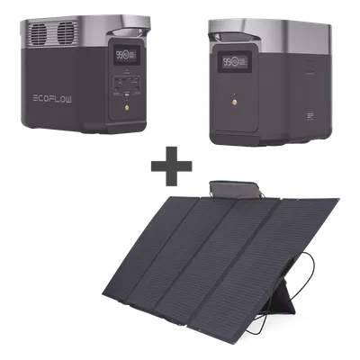 Kit Estación de Energía Portátil / 2024Wh Total / 1800W CA / 400W Solar Flexible / 3000 Ciclos LFP