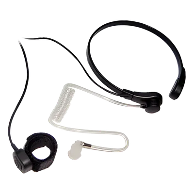 Micrófono de Garganta / Cancelación de Ruido por Vibración / Tubo Acústico PU Grado Médico / PTT de Anillo / Cable Kevlar / Compatible Motorola SL Series