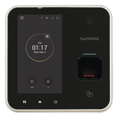 Lector Biométrico de Huella / Pantalla Táctil 5.0" / NFC 13.56MHz / WiFi 802.11b/g / PoE / 500,000 Usuarios / Detección de Dedo Vivo