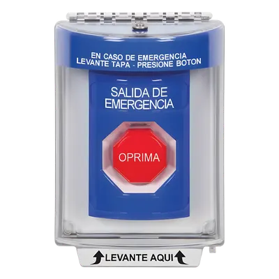 Botón Multipropósito / Salida de Emergencia / Reset Neumático / Sin Bocina / Texto Español / Tapa Policarbonato / 2 Relevadores Forma C / Interior-Exterior / -40°C a 121°C