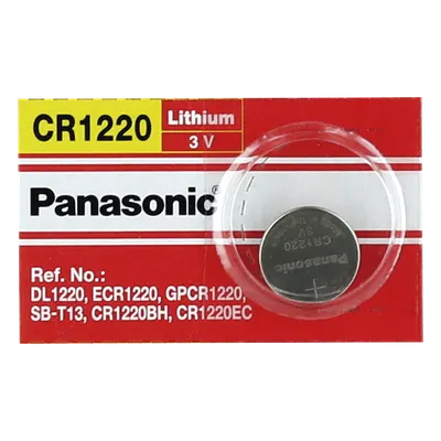 Batería de litio tipo moneda PANASONIC CR1220 de 3 V y 35 mAh