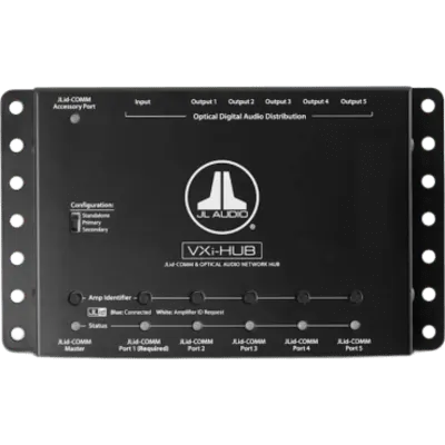 Concentrador de Red de Audio Óptico / Comunicaciones JLid / Para Amplificadores VXi / Entrada Óptica Digital SPDIF / 5 VDC / Dimensiones 165 x 98 x 26 mm (6.50 x 3.86 x 1.05 in) / Garantía 2 Años