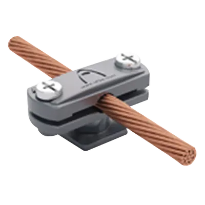 Grapa de Nylon / Elevación 17 mm / Cable 6-10 mm / Pletina 30x2-30x3.5 mm / Taco y Tornillo M6x25 mm / UNE 21186