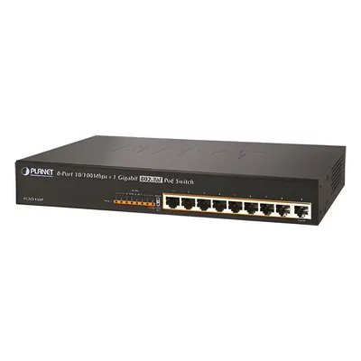 Switch no adminsitrable PoE de 8 Puertos PoE 100BaseTX + 1 Puerto 100/1000Base-T con 150W de Potencia Total