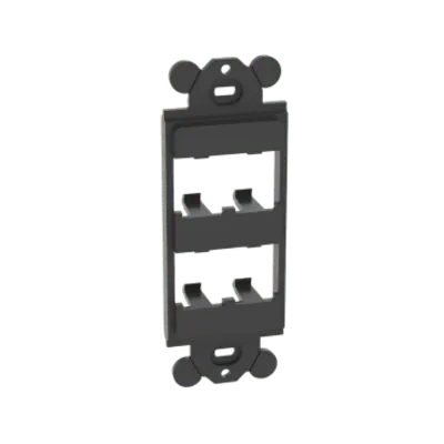 Marco de Módulo Dúplex / Para Placas GFCI Estándar / 4 Espacios Mini-Com / Negro