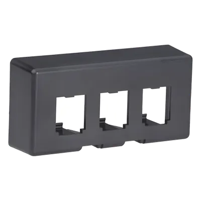 Placa de Mobiliario Modular / 3 Puertos Mini-Com / ABS de Alta Resistencia / 3.5' x 1.7' x 1.17' (88.9 x 43.18 x 29.71 mm) / Negro