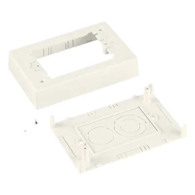 Caja de Pared Superficial Sencilla / 5.19 x 3.45 x 1.75 in / PVC Autoextinguible / Salidas 1/2, 3/4, 1 in / Blanco
