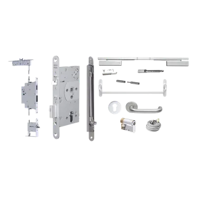 Kit de Cerradura Electrificada / Manija Activa / Barra Antipánico / 24V / Corte de Energía Seguro