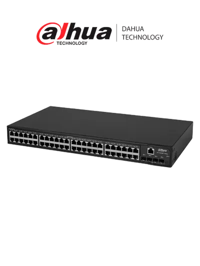 DAHUA AS4300-48GT4GF - Switch Gigabit de 48 Puertos Administrable/ Capa 2/ 10/100/1000 Base-T/ 4 x SFP 1Gbps/ Carcasa Metalica/ Switching 104G/ Tasa de Reenvio de Paquetes 77.4 Mbps/