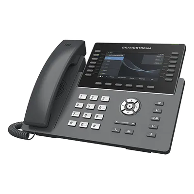 Teléfono IP Carrier-Grade / 14 Líneas SIP / 6 Cuentas / Wi-Fi Dual-Band 802.11ac / Pantalla LCD 5" / Puertos Gigabit / PoE / Audio Full HD Opus