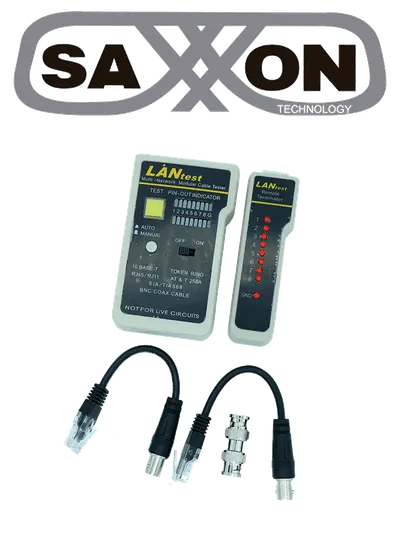 Probador de cables SAXXON G288 para conexiones RJ45, BNC y RJ11