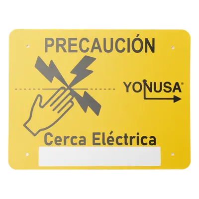 Letrero para cerca electrificada YONUSA SYSLETV2 con protección UV